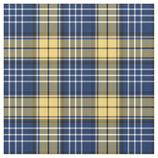 Tecido Tartan feito sob encomenda azul e Dourado da (Detalhe)