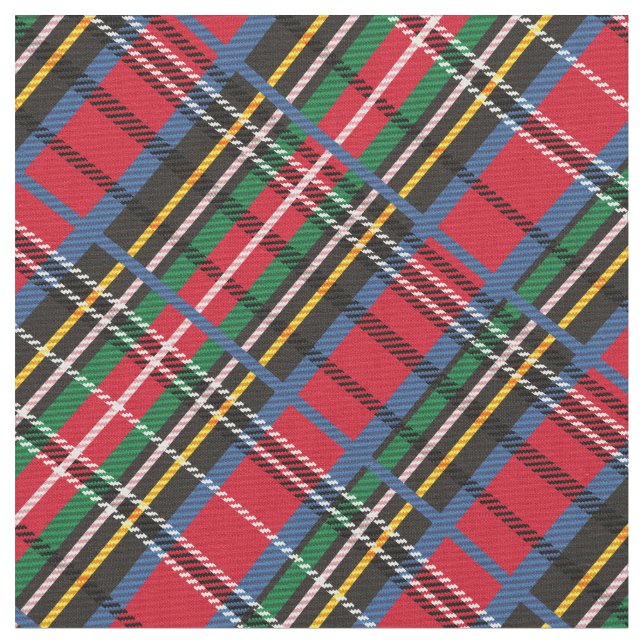 Tecido Tartan vermelho, azul, verde (Detalhe)