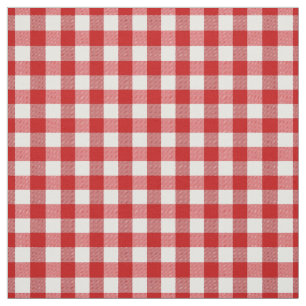 Tecido Tartan xadrez em forma de gaiola vermelha, branco