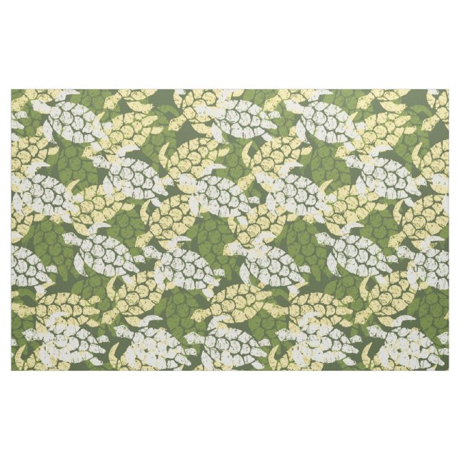 Tecido Tartaruga do Mar de Honu - Tapa-Olive (Fat Quarter)