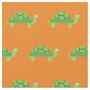 Tecido Tartaruga Fofa Garota Nervosa Laranja Tortoise