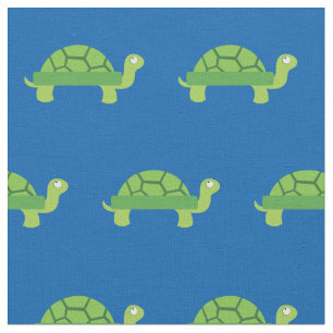 Tecido Tartaruga Fofa Kid Nursery Azul Tortoise
