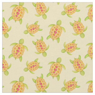 Tecido Tartarugas no teste padrão da arte da aguarela da