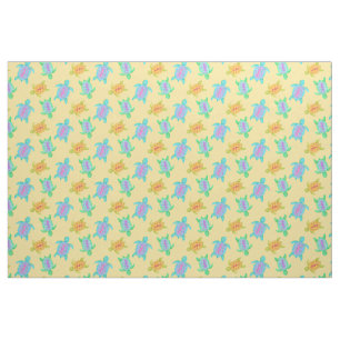 Tecido Tartarugas no teste padrão da arte da aguarela da