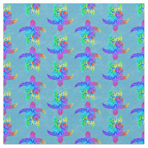 Tecido Tartarugas Tribais da Ilha do Orelo Azul