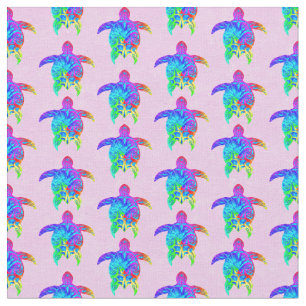 Tecido Tartarugas Tribais de Tie Dye Island