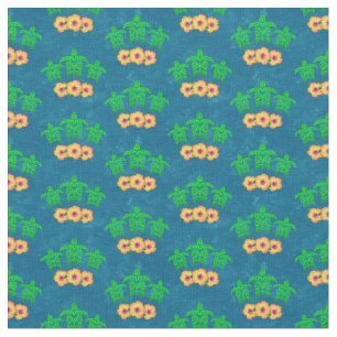 Tecido Tartarugas Verdes Tribais do Mar Honu Havaiano