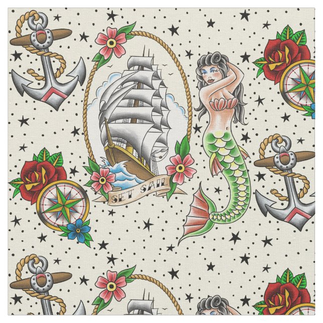 Tecido Tatuagem náutico (Detalhe)