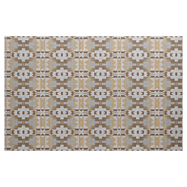 Tecido Taupe Beige Tan Dark Brown Cinza Étnica (Fat Quarter)