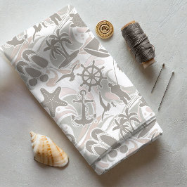 Tecido Taupe de padrão de praia náutica ID839