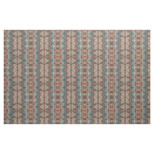 Tecido Taupe de Teto Azul Queimado Laranja Castanho Aspec (Fat Quarter)