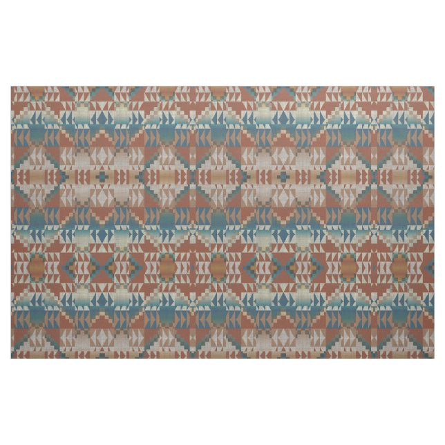 Tecido Taupe de Teto Azul Queimado Laranja Castanho Aspec (Fat Quarter)