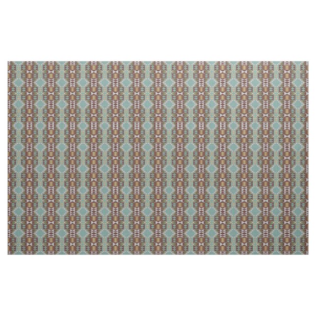 Tecido Taupe Verde Turquesa Verde Escuro Beige Parede Étn (Fat Quarter)