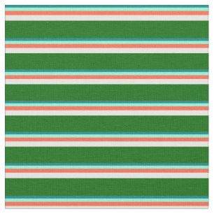 Tecido Teal, Aquamarine, Vermelho, Creme de Casa e Verde 