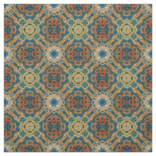 Tecido Teal Blue Laranja Amarelo Amarelo Dobra Verde Orie
