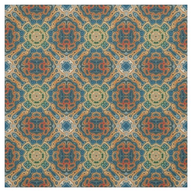 Tecido Teal Blue Laranja Amarelo Amarelo Dobra Verde Orie (Modelo)