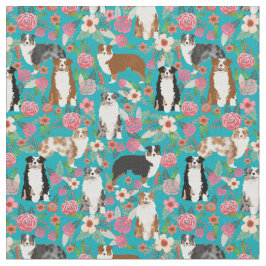 Tecido Teal de florais vintage australiano