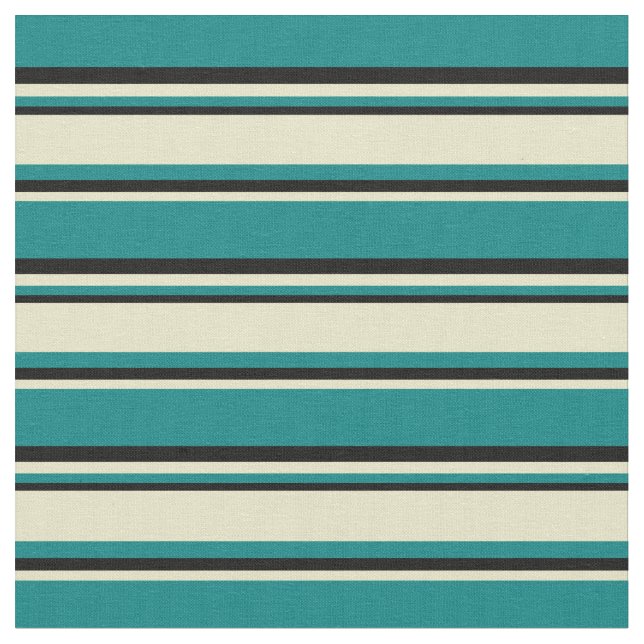 Tecido Teal, Goldenród Pálido e Stripes Negras (Detalhe)