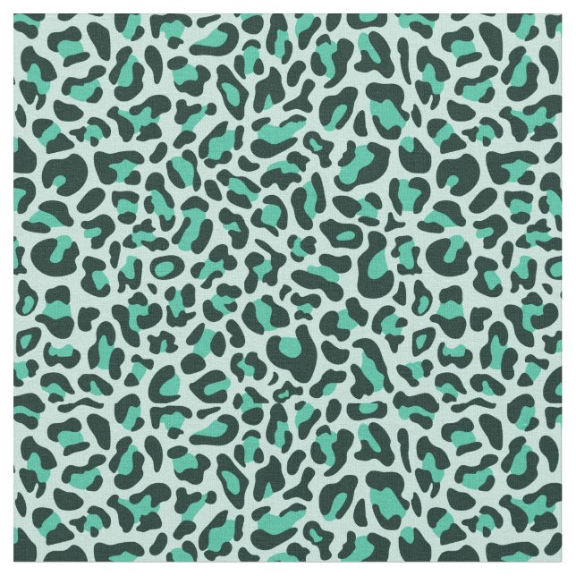Tecido Teal Leopard Print Trendy Retro Fabric (Detalhe)