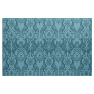 Tecido Teal Medieval Peacocks e Dragões