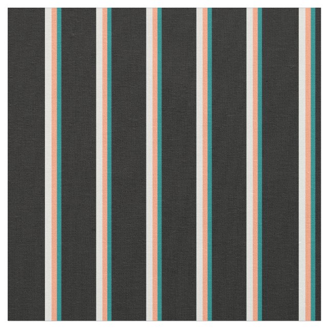 Tecido Teal, Salmão Claro, Ciano Claro e Preto (Detalhe)