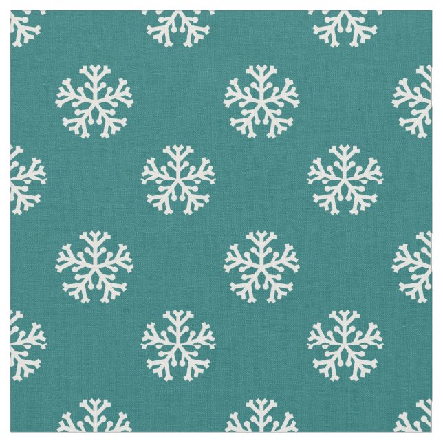Tecido Teal Snowflake Pattern (Detalhe)