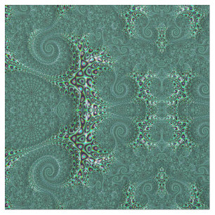 Tecido Teal Steampunk Spotted Octopus Fine Fractal Art