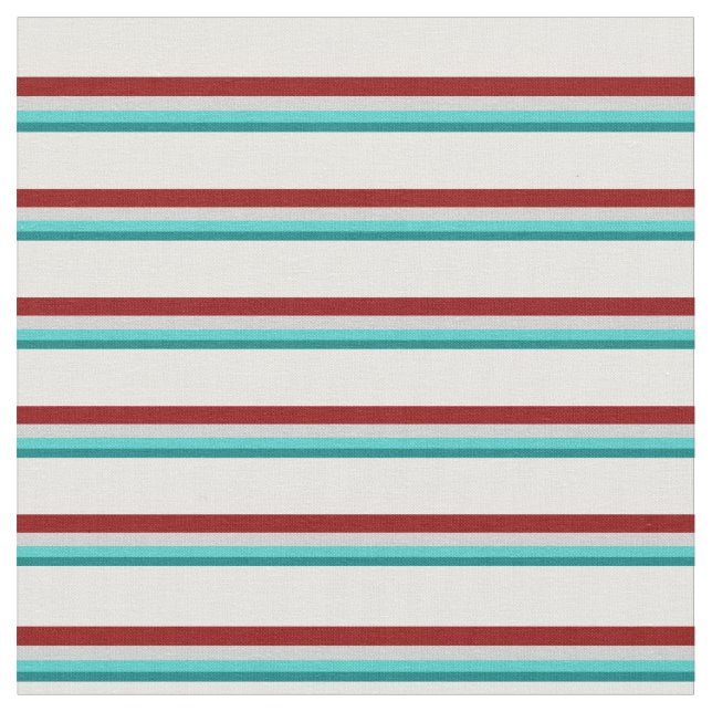 Tecido Teal, Turquesa, Cinza Leve, Vermelho Escuro E Crem (Detalhe)