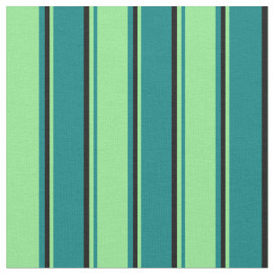 Tecido Teal, Verde-claro e faixas pretas