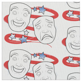 Tecido Teatro americano com máscaras do drama