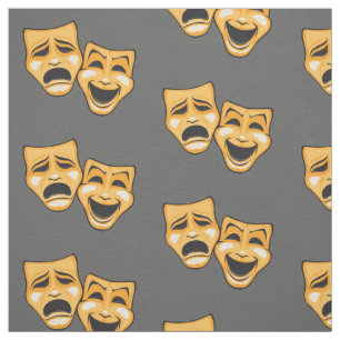 Tecido Teatro de Comédia Tragédia amarelo