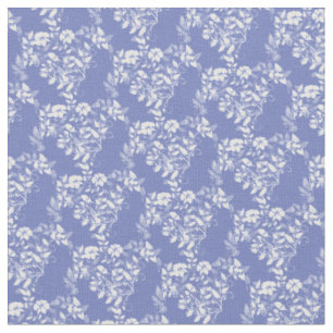 Tecido Tecido-Lavanda feita sob encomenda & floral branco