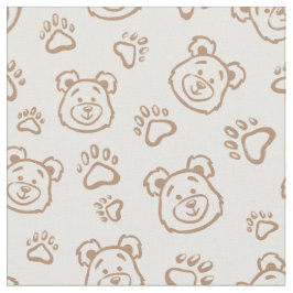 Tecido Teddy Bear Paws Boho Boy Baby Kids Neutral Beige