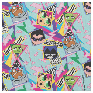 Tecido Teen Titans Go! Colagem em grupo dos anos 90