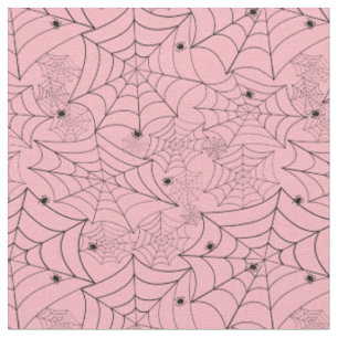 Tecido teia-de-aranha-do-halloween pastel rosa
