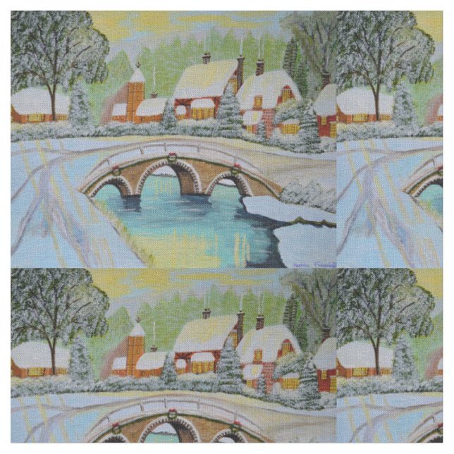 Tecido tela da Aldeia de Inverno (Detalhe)