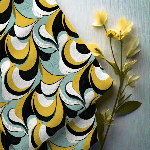 Tecido Tela de 60s 70s Retro Swirls Abstrato pat#3 ID1069