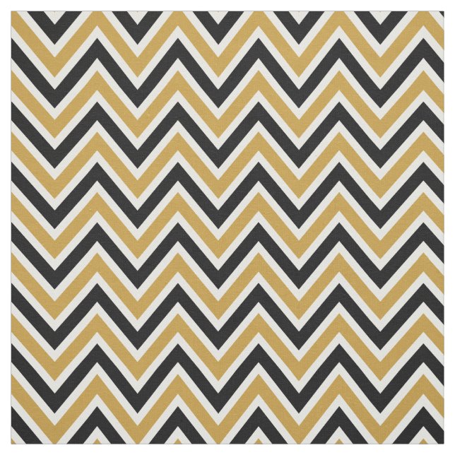 Tecido Tela Pattern Chevron Black & Gold (Modelo)