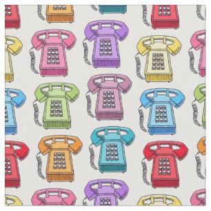 Tecido Telefones Vintage Coloridos Bonitos