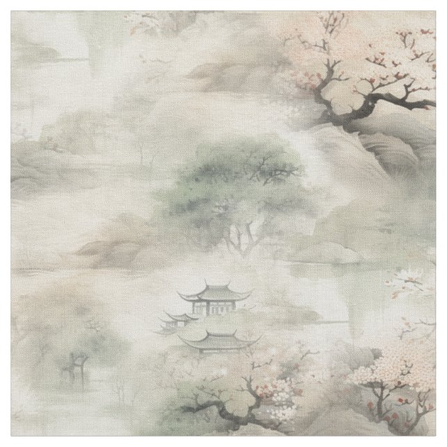 Tecido Tema Japonês Serene Tranquilidade (Detalhe)