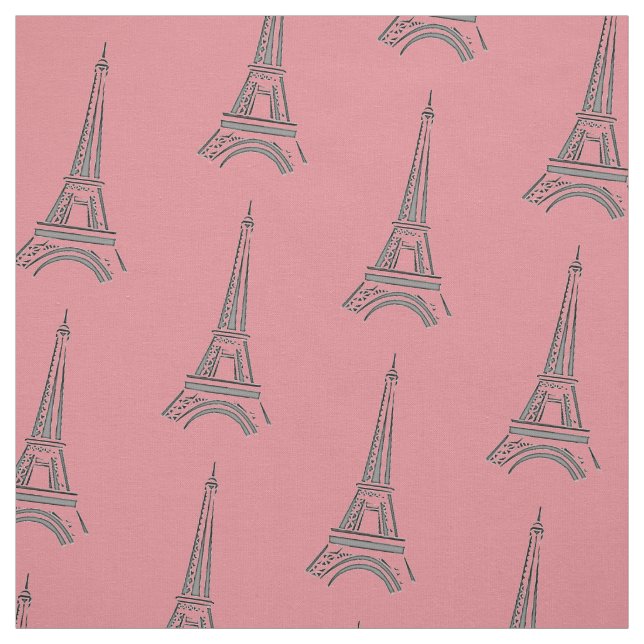 Tecido Tema Torre Eiffel Francesa Rosa de Paris (Modelo)