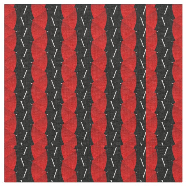 Tecido tendência de moda do padrão preto vermelho (Detalhe)