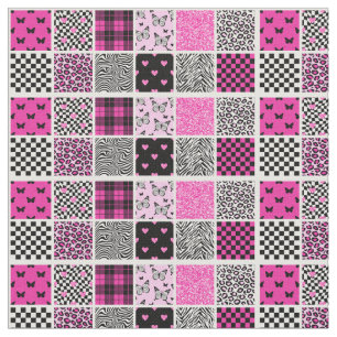 Tecido Tendência Negra, Rosa, Boho Estimulado Impressão