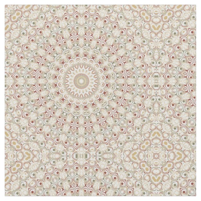 Tecido Terra Terrosa e Padrão Mandala de Ferrugem (Detalhe)
