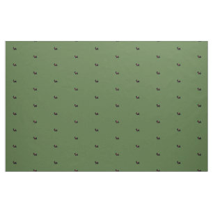 Tecido Terrier escoceses no verde com arco vermelho