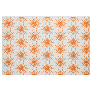 Tecido Teste padrão 02 de Sun - laranja no branco