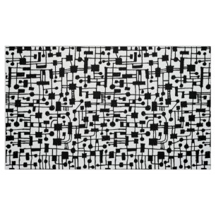 Tecido Teste padrão abstrato 020517 - preto no branco