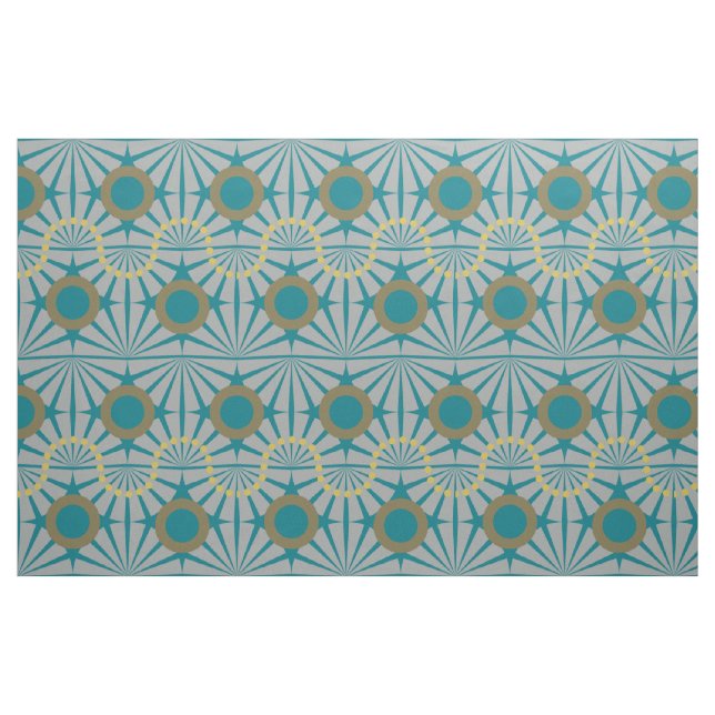 Tecido Teste padrão africano da fusão da arte deco/70s de (Fat Quarter)