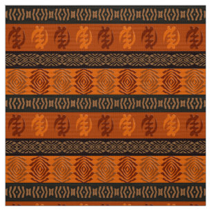 Tecido Teste padrão africano étnico com símbolos de