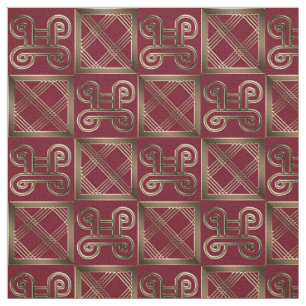 Tecido Teste padrão africano étnico com símbolos de